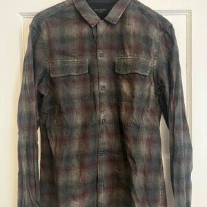 ALLSAINTS Mens Medium Brown Plaid